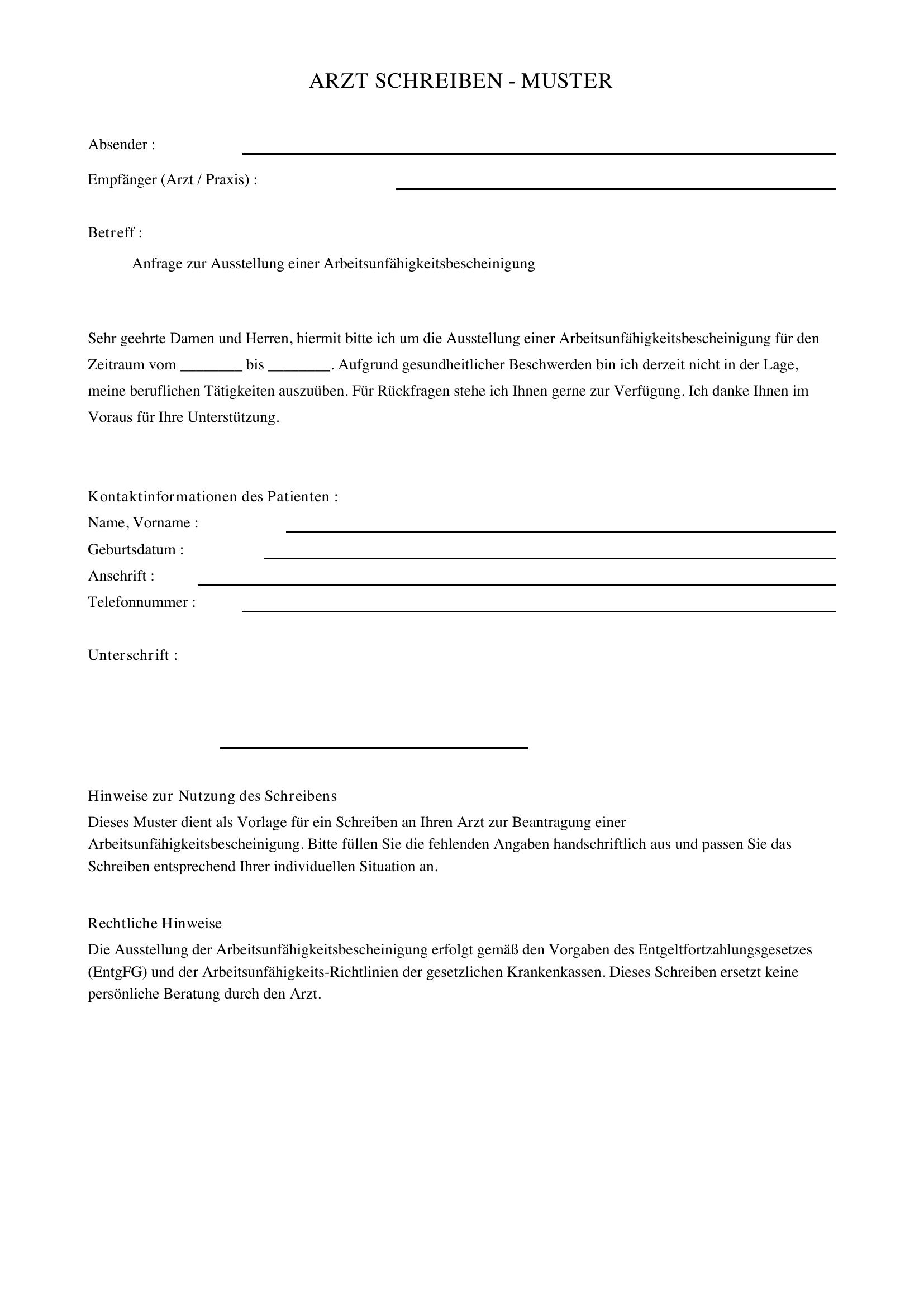 E-Mail An Arzt Schreiben Muster