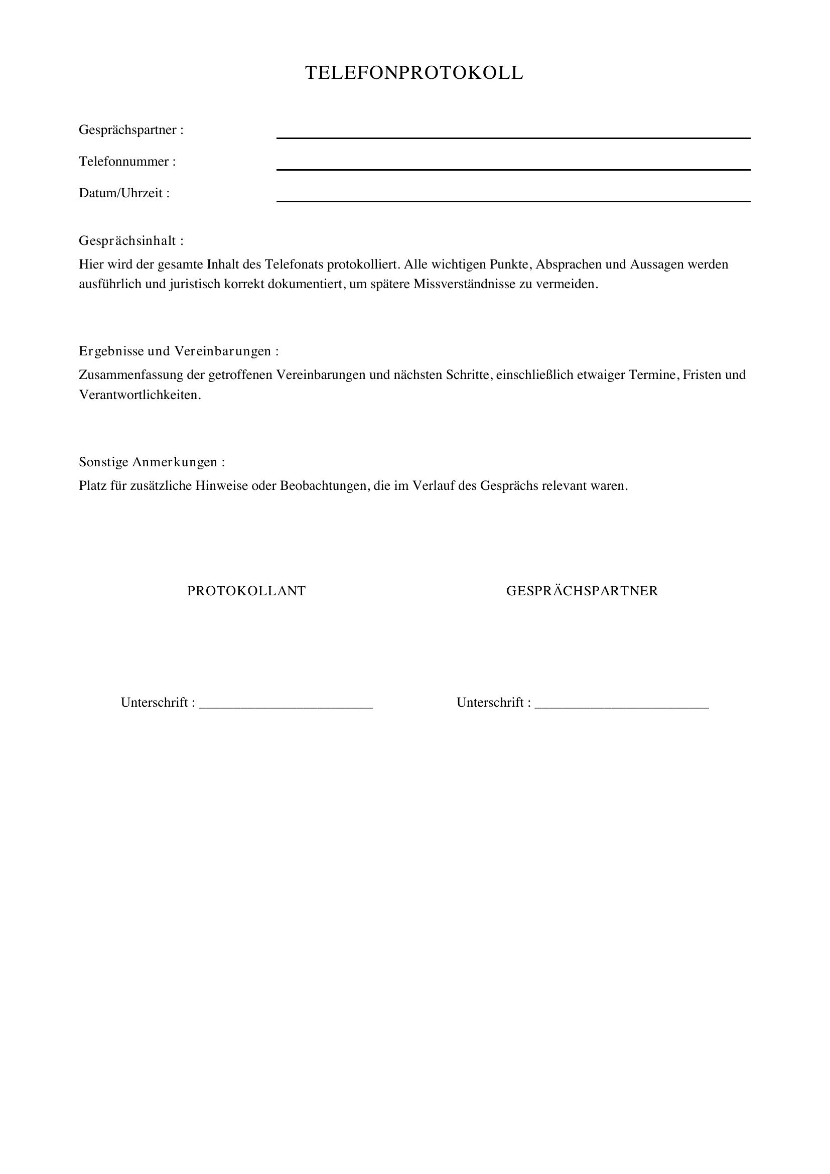 Telefonprotokoll